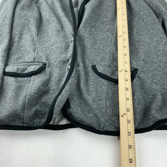 Torrid 2X Gray Black Trim Blazer Jacket Pockets Very Soft - Picture 3 of 7